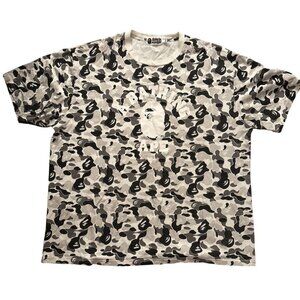 BAPE 3XL Camo College T-Shirt White/Black 100% Cotton Streetwear A Bathing Ape